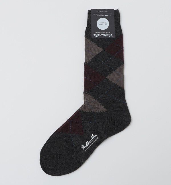 SHIPS「PANTHERELLA: RACTION アーガイルチェック ソックス」|ソックス|ダークグレー