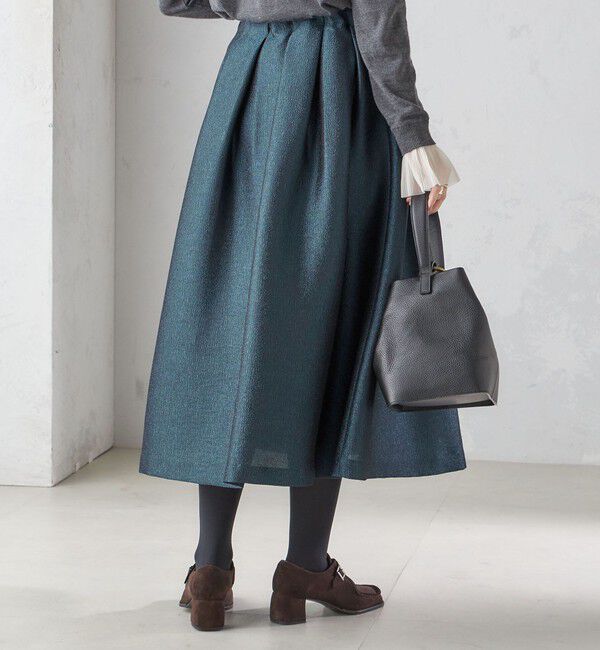 SHIPS for women「〈手洗い可能〉ラメ ブッチャー タック フレア スカート」|フレア|