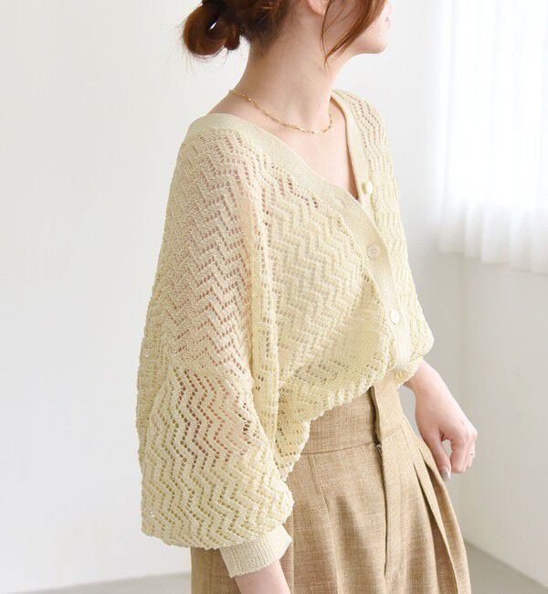 quaranciel「quaranciel:〈手洗い可能〉バルキーレース ドルマン スリーブ カーディガン」|カーディガン|