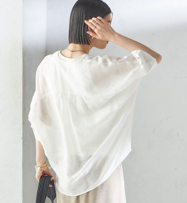 SHIPS for women「【一部WEB限定】〈手洗い可能〉IMPERIAL LINEN スキッパー ブラウス」|シャツ・ブラウス|