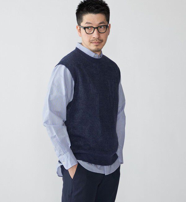 SHIPS「SHIPS: サンフェード リネン ニット ベスト」|ベスト・ジレ|