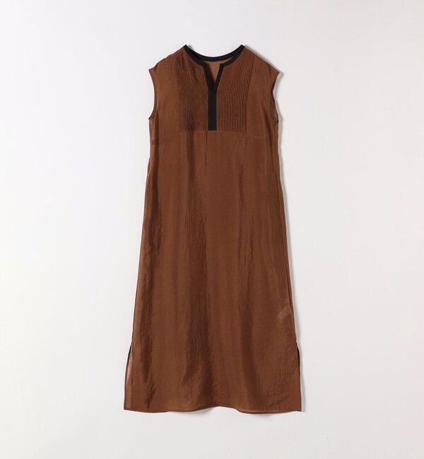 SHIPS any「SHIPS any: シアー キーネック フレンチスリーブ ピンタック ワンピース」|ワンピース|