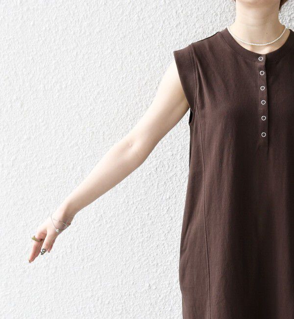 SHIPS any「SHIPS any:〈洗濯機可能〉USAコットン ヘンリーネック Aライン ワンピース」|ワンピース|