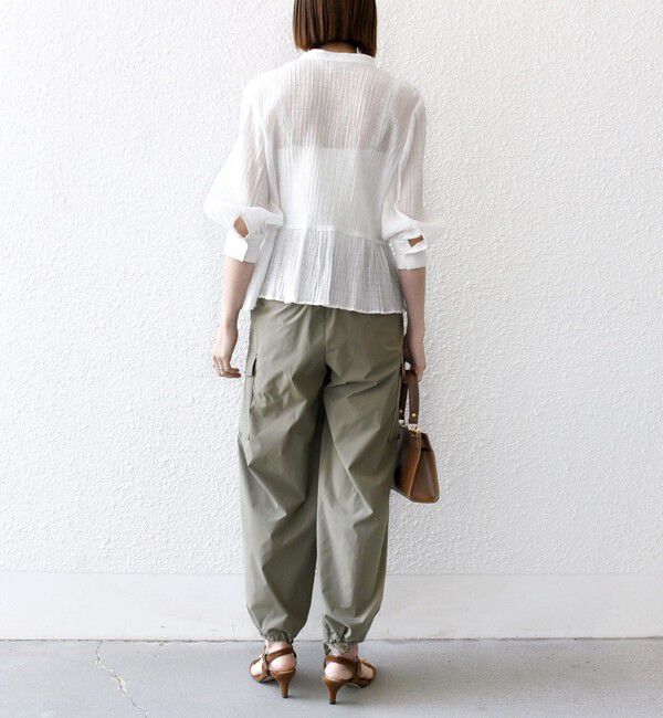 SHIPS any「SHIPS any:〈洗濯機可能〉楊柳 シャーリング ぺプラム ギャザー ブラウス」|シャツ・ブラウス|