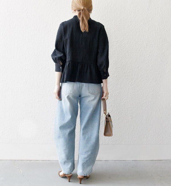 SHIPS any「SHIPS any:〈洗濯機可能〉楊柳 シャーリング ぺプラム ギャザー ブラウス」|シャツ・ブラウス|