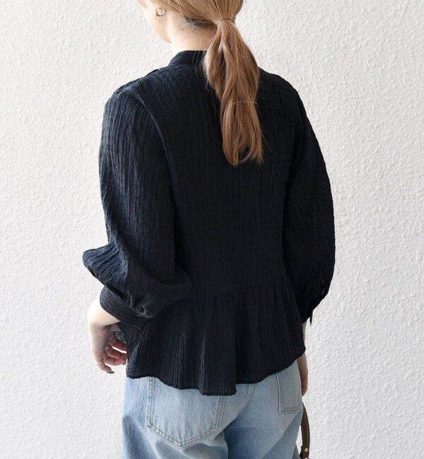 SHIPS any「SHIPS any:〈洗濯機可能〉楊柳 シャーリング ぺプラム ギャザー ブラウス」|シャツ・ブラウス|