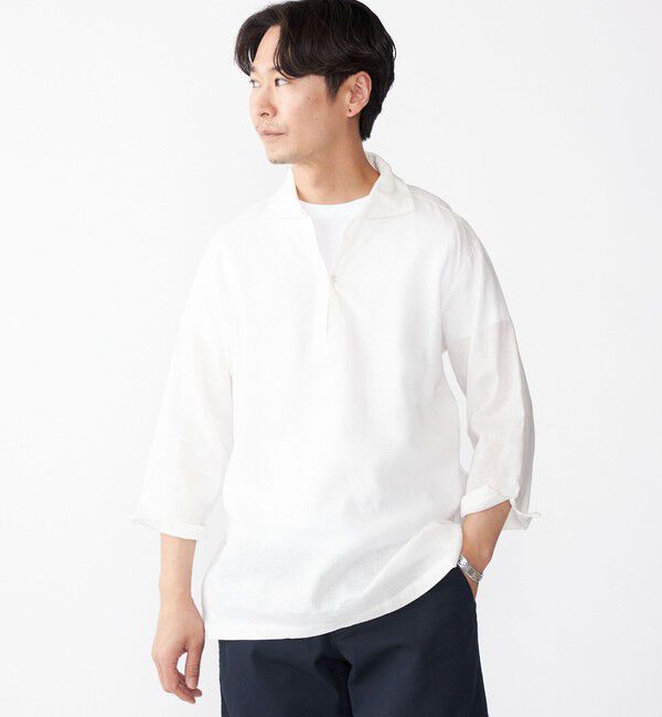 SHIPS「SHIPS: フレックスリネン 7スリーブ カプリ シャツ」|シャツ・ブラウス|