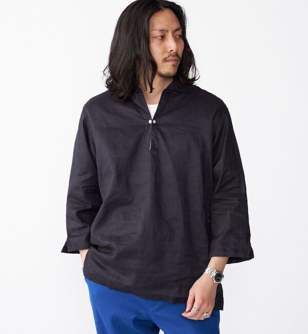 SHIPS「SHIPS: フレックスリネン 7スリーブ カプリ シャツ」|シャツ・ブラウス|