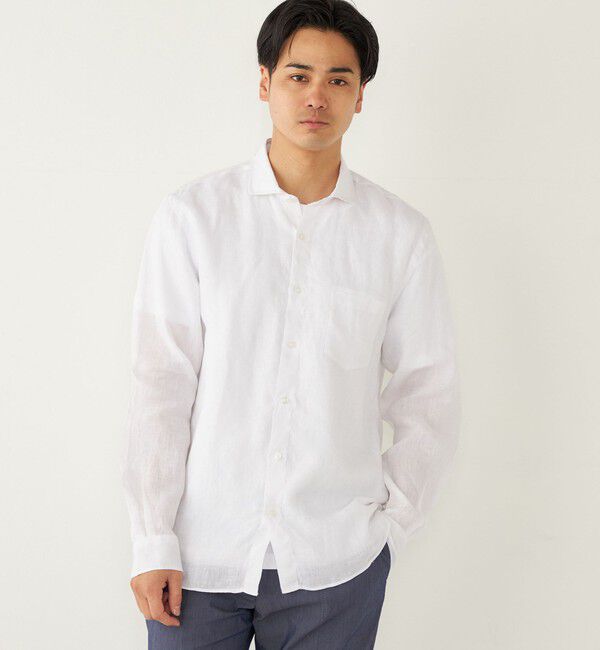SHIPS Colors 「SHIPS Colors:リネン セミワイド ロングスリーブ シャツ」|シャツ・ブラウス|
