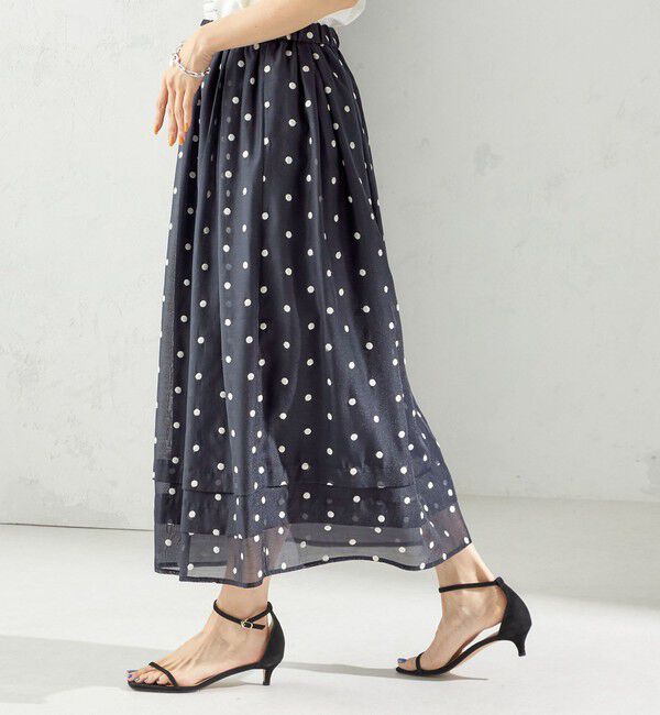 SHIPS for women「〈手洗い可能〉ドット 刺繍 ギャザー スカート」|スカート|