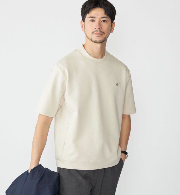 SHIPS「【WEB限定】SHIPS: テレワーク ビズ ワンポイントロゴ ポンチ Tシャツ」|Tシャツ・カットソー|