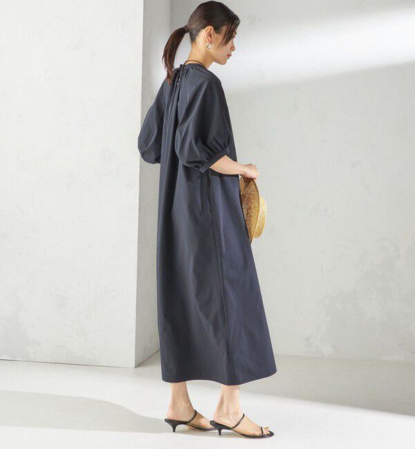 SHIPS for women「〈接触冷感 / 撥水加工〉TEX BRID(R)タフタ ギャザー ワンピース」|ワンピース|
