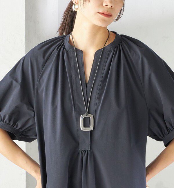 SHIPS for women「〈接触冷感 / 撥水加工〉TEX BRID(R)タフタ ギャザー ワンピース」|ワンピース|