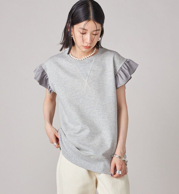 SHIPS for women「SHIPS NINE CASE:〈手洗い可能〉ミニ 裏毛 フリル カットソー」|Tシャツ・カットソー|