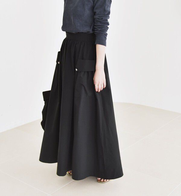 quaranciel「quaranciel:〈洗濯機可能〉タイプライター ギャザー フレア ポケット スカート」|スカート|