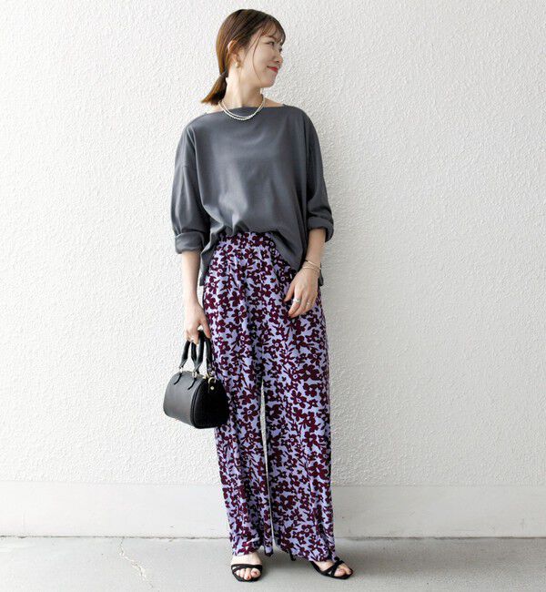 SHIPS any「SHIPS any:〈洗濯機可能〉フラワー ポリエステル ベロア ワイド イージー パンツ」|その他|