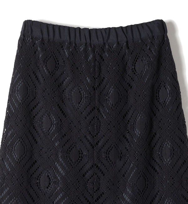 SHIPS for women「〈手洗い可能〉ラッセル レース ウエスト ギャザー タイト スカート」|スカート|