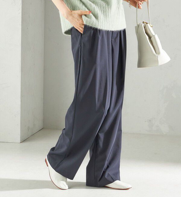 SHIPS for women「〈手洗い可能〉トロピカル タック パンツ（セットアップ対応）」|スラックス|