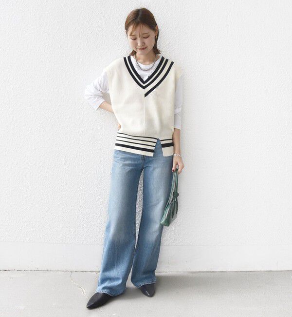 SHIPS for women「【WEB限定】〈手洗い可能〉チルデン ニット ベスト」|ベスト・ジレ|