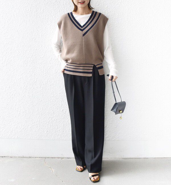 SHIPS for women「【WEB限定】〈手洗い可能〉チルデン ニット ベスト」|ベスト・ジレ|