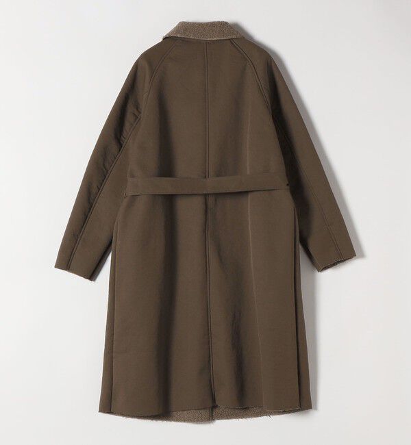 SHIPS any「FLAT YOU: ポリエステル ムートン ボア ロング コート」|ステンカラーコート|