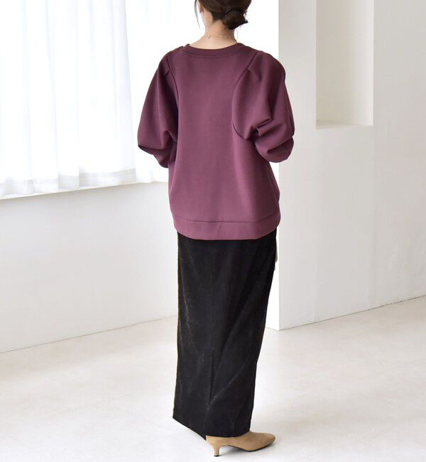 quaranciel「quaranciel:〈洗濯機可能〉スタッズ ロゴ ダンボール スウェット プルオーバー」|スウェット・ジャージ|