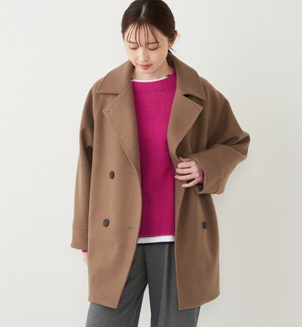 SHIPS Colors 「SHIPS Colors:〈手洗い可能〉ジャージーメルトン ピーコート◇」|ピーコート|ブラウン