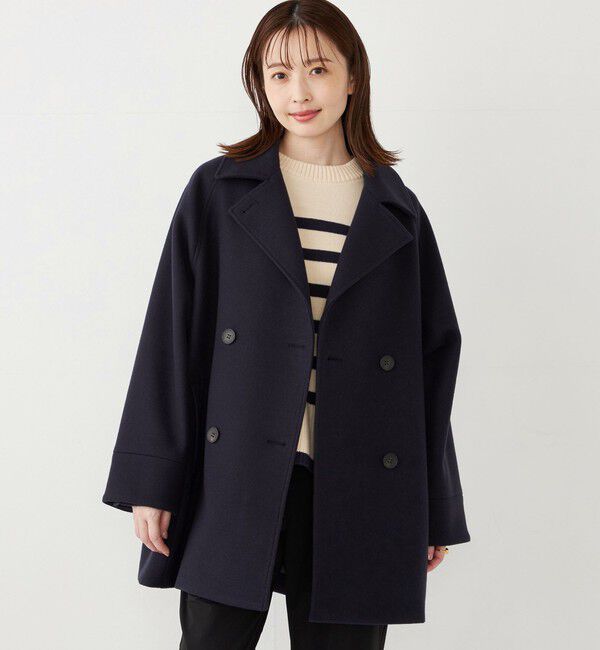 SHIPS Colors 「SHIPS Colors:〈手洗い可能〉ジャージーメルトン ピーコート◇」|ピーコート|