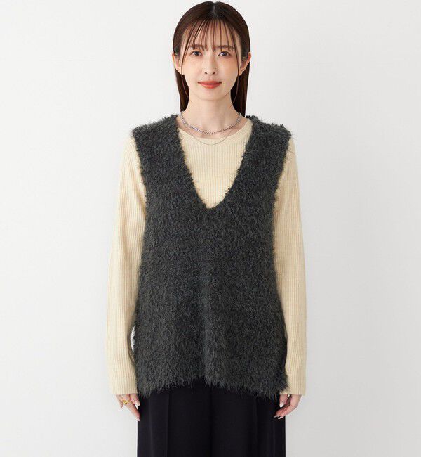 SHIPS Colors 「SHIPS Colors:〈手洗い可能〉ポコポコ ベスト &times; リブニット セット◇」|ニット・セーター|