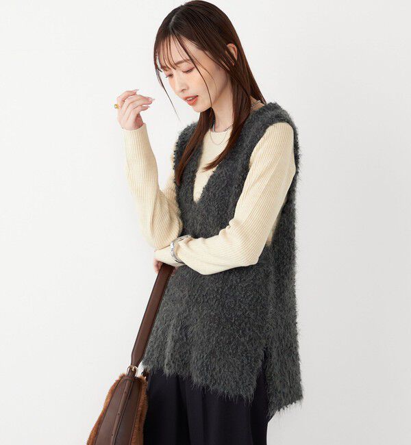 SHIPS Colors 「SHIPS Colors:〈手洗い可能〉ポコポコ ベスト &times; リブニット セット◇」|ニット・セーター|