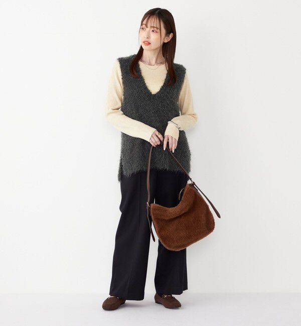 SHIPS Colors 「SHIPS Colors:〈手洗い可能〉ポコポコ ベスト &times; リブニット セット◇」|ニット・セーター|