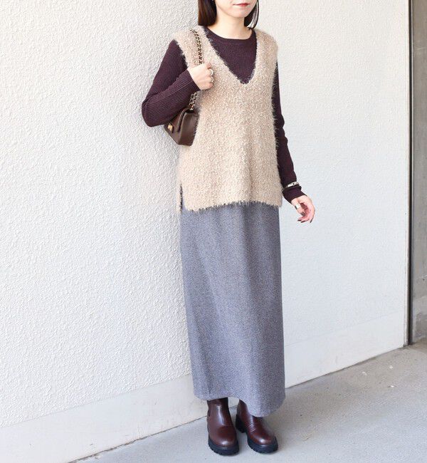 SHIPS Colors 「SHIPS Colors:〈手洗い可能〉ポコポコ ベスト &times; リブニット セット◇」|ニット・セーター|