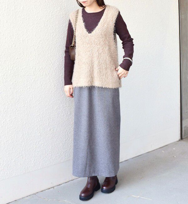 SHIPS Colors 「SHIPS Colors:〈手洗い可能〉ポコポコ ベスト &times; リブニット セット◇」|ニット・セーター|