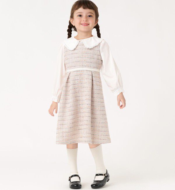 SHIPS Colors 「SHIPS Colors:120～130cm / オケージョン ツイード ワンピース」|ワンピース|ベージュ