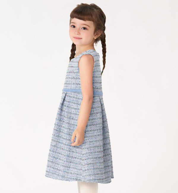 SHIPS Colors 「SHIPS Colors:120～130cm / オケージョン ツイード ワンピース」|ワンピース|ブルー