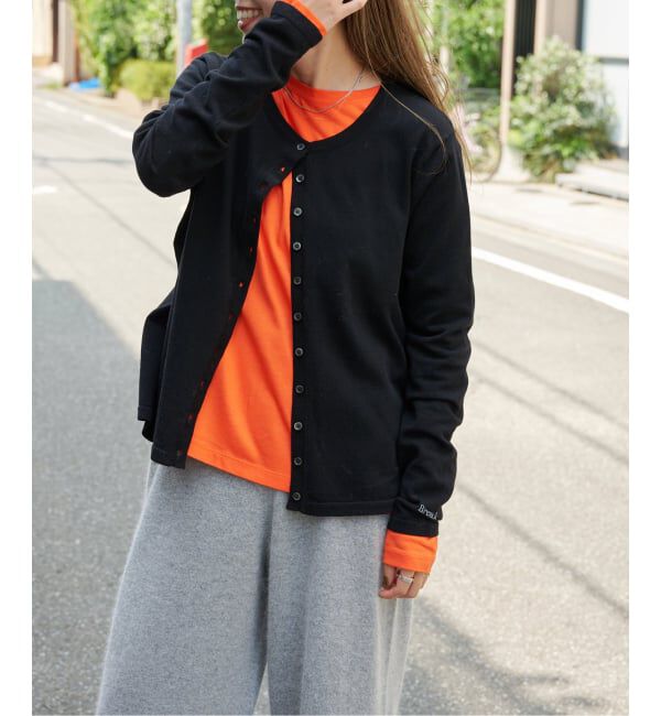 OUTDOOR PRODUCTS Usual Things「3WAYアイビーニットカーディガン&times;ロンT 2点SET」|カーディガン|ブラック