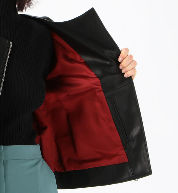 DES PRES「ラムレザー ノーカラージャケット」|ライダースジャケット|