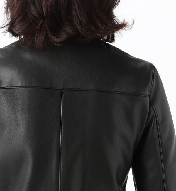 DES PRES「ラムレザー ノーカラージャケット」|ライダースジャケット|