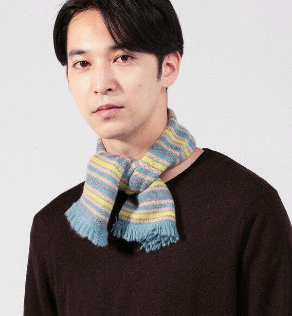 TOMORROWLAND GOODS「カシミヤ ミドルゲージ ミニボーダーマフラー」|マフラー|