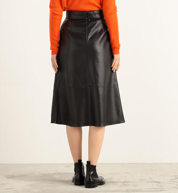 Ballsey「レザーライククロス トラペーズスカート」|台形|