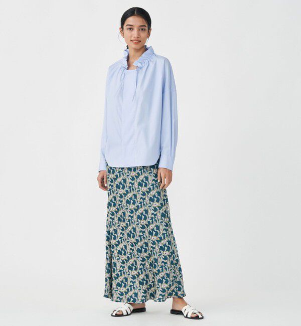 MACPHEE「コットンブロード フリルカラーブラウス」|シャツ・ブラウス|