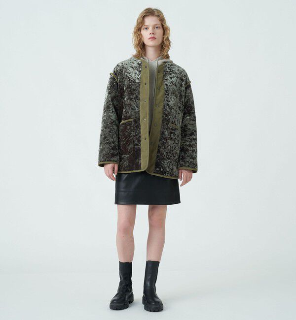 MACPHEE「ポリエステルベロア キルティングジャケット」|ブルゾン・スタジャン|