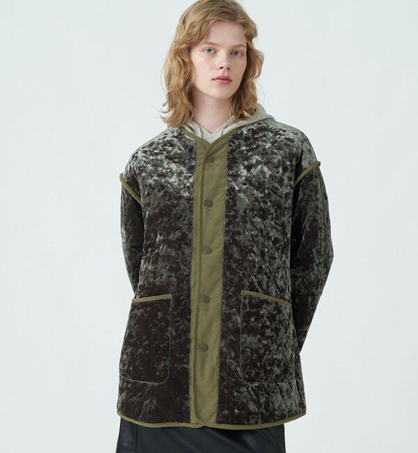 MACPHEE「ポリエステルベロア キルティングジャケット」|ブルゾン・スタジャン|