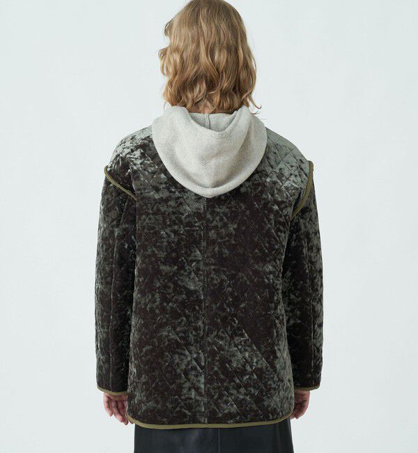MACPHEE「ポリエステルベロア キルティングジャケット」|ブルゾン・スタジャン|