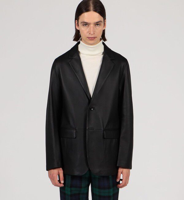 TOMORROWLAND MENS「ラムレザー シングルブレステッド2Bジャケット」|テーラードジャケット|