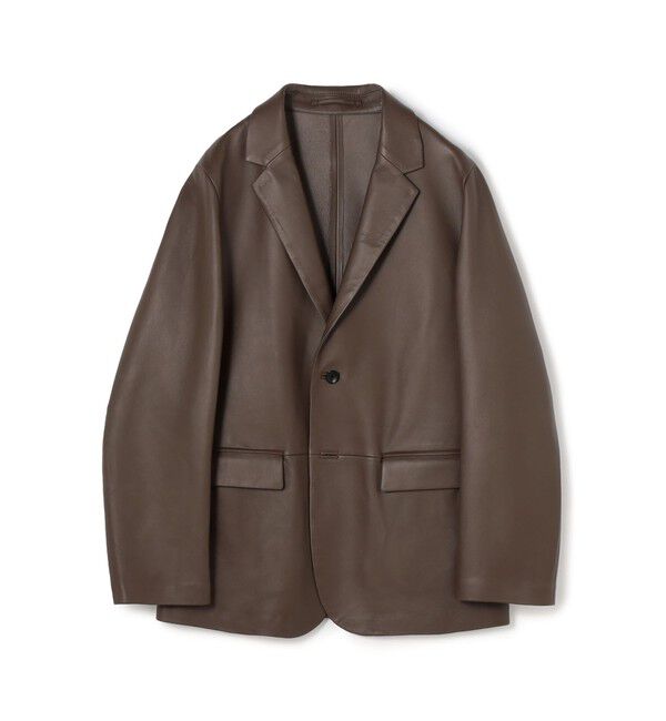 TOMORROWLAND MENS「ラムレザー シングルブレステッド2Bジャケット」|テーラードジャケット|59 ブラウン