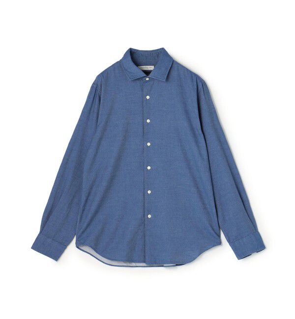 TOMORROWLAND MENS「コットンカシミヤ ワイドスプレッドカラーシャツ」|シャツ・ブラウス|65 ブルー