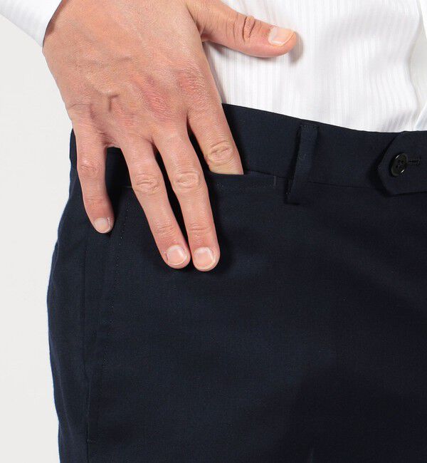 TOMORROWLAND MENS「ストレッチサキソニー ノープリーツスリムスラックス MARLANE」|スラックス|