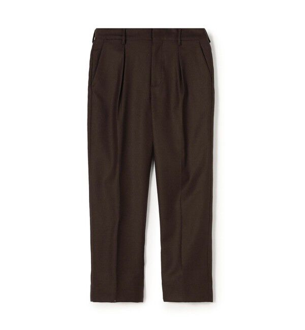 TOMORROWLAND MENS「ウールナイロンカシミヤ サイドアジャスターパンツ」|チノ|49 ダークブラウン