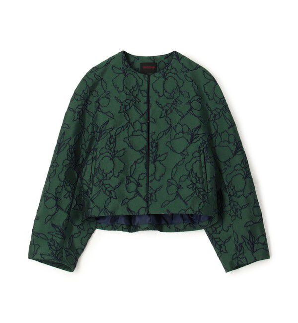 TOMORROWLAND collection「リーニュジャカード コクーンジャケット」|ノーカラージャケット|58 ダークグリーン系